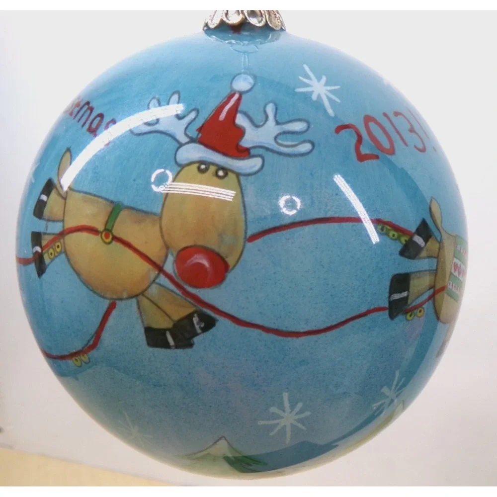 Pier 1 Christmas Ornament Li Bien in Velvet‎ Box Ho Ho Ho Happy Christmas 2013